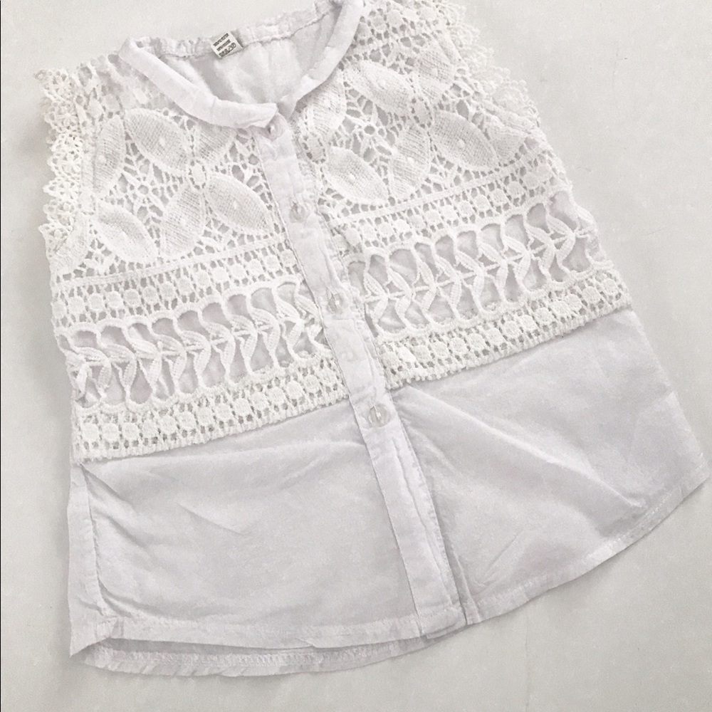 Crocheted white sleeveless top